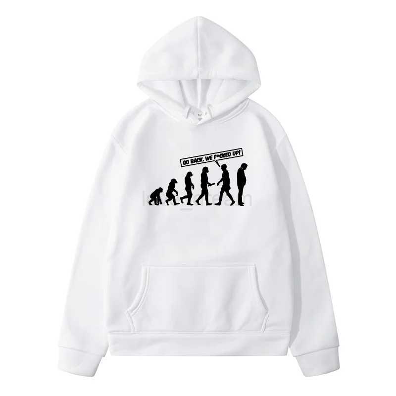 Human Evolutionary Process Printed Hoodies Men Women Harajuku Funny Sweatshirts 100% Cotton Pullover Y2K Streetwear UnisexXJ240812