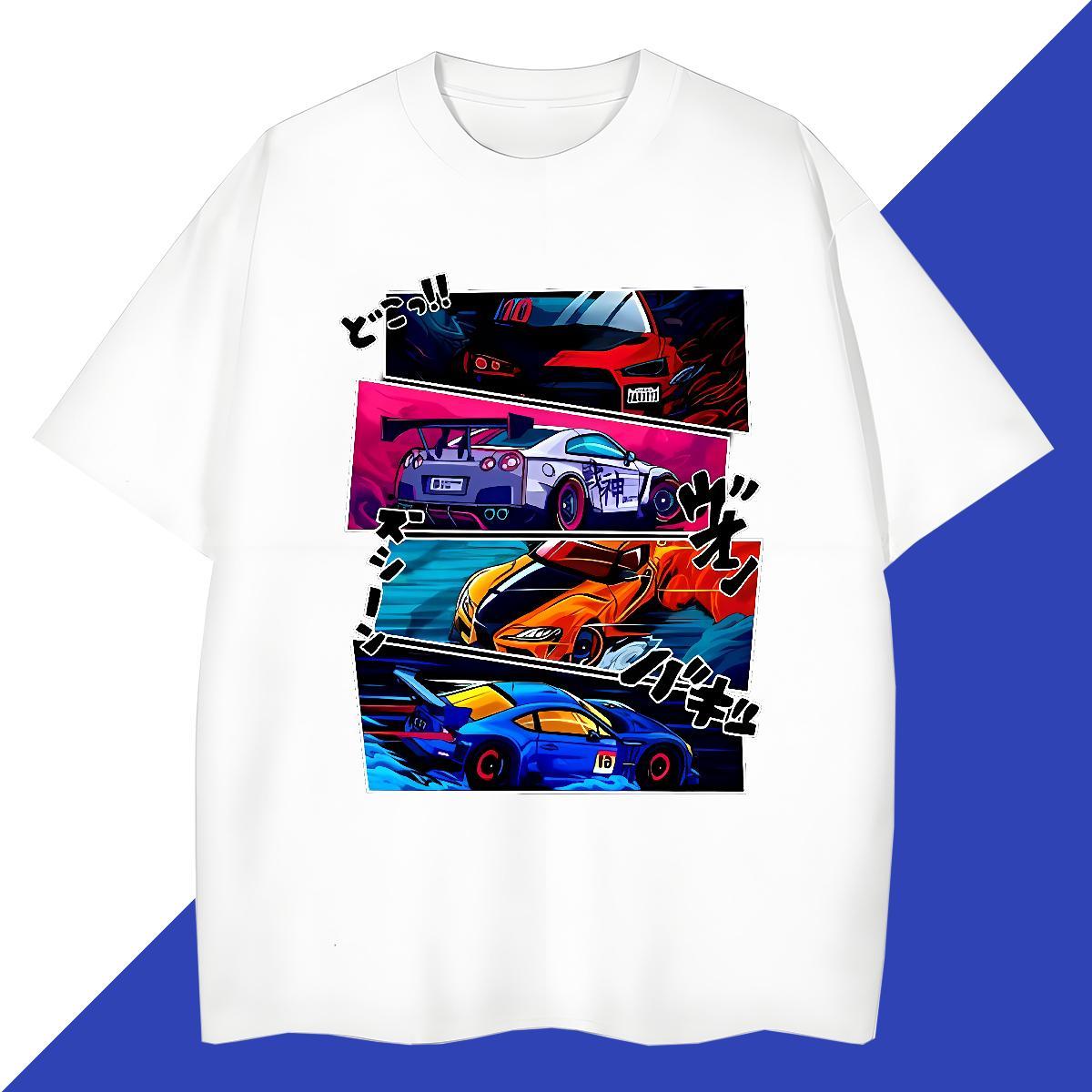 Free Shipping Men Tops Tees car 230g Cotton Beach Short Sleeve Soft T shirt Custom Anime New Arrival Clothings