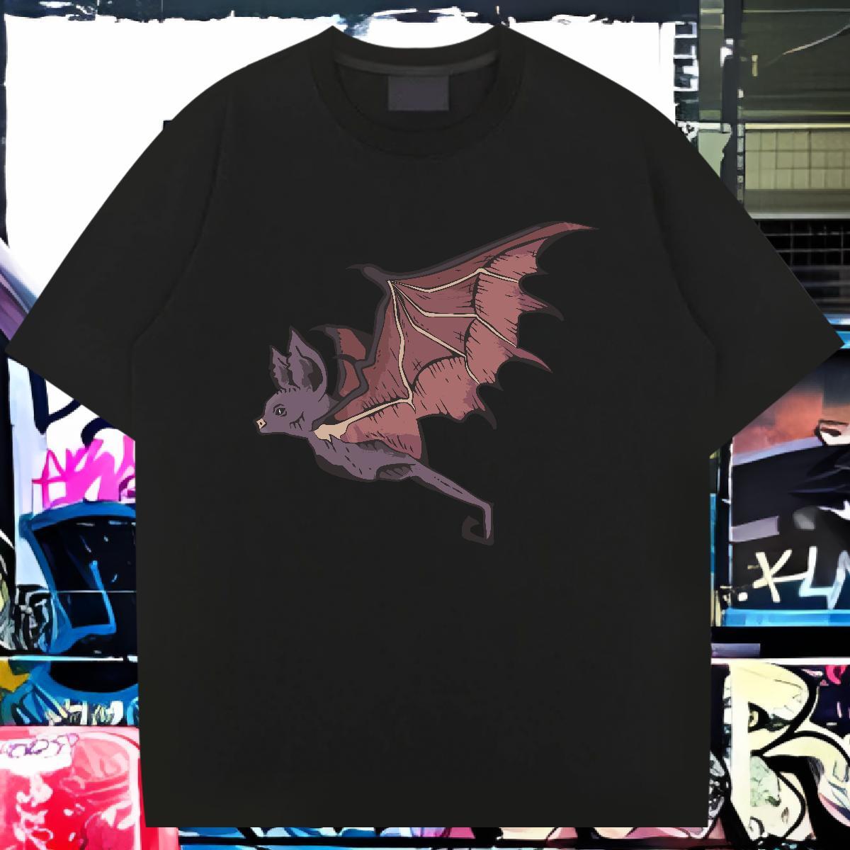 Designer Man T Shirts bat Breathable Crew Neck Street Wear Graphic 230g 100% Cotton Men Tees DIY Customized Top Tees
