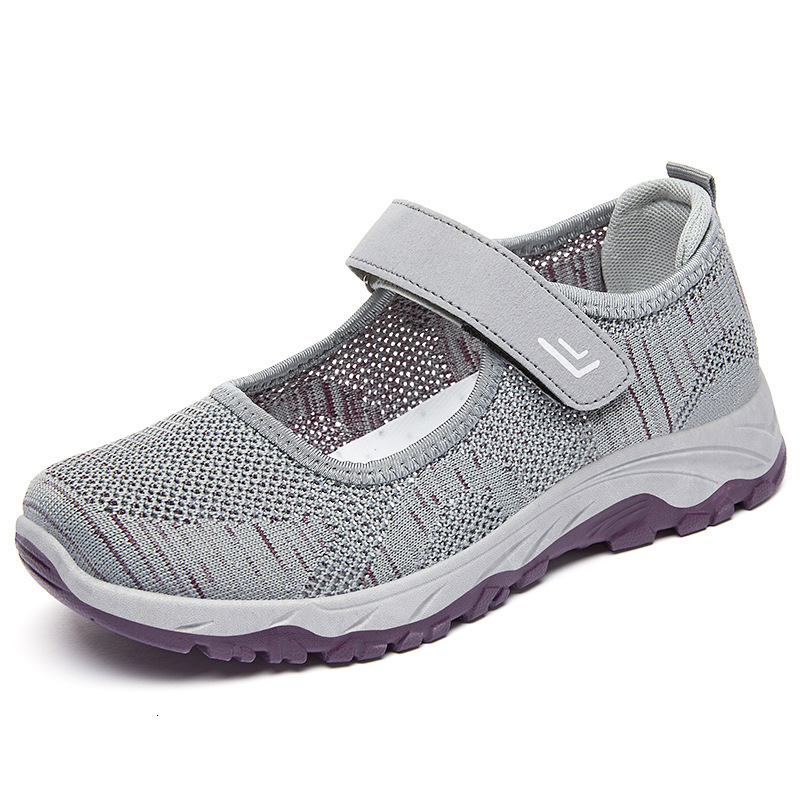 Ddmysports Female Summer New Middle And Elderly Soft Sole Leisure Breathable One Step Mom Shoes Outdoor