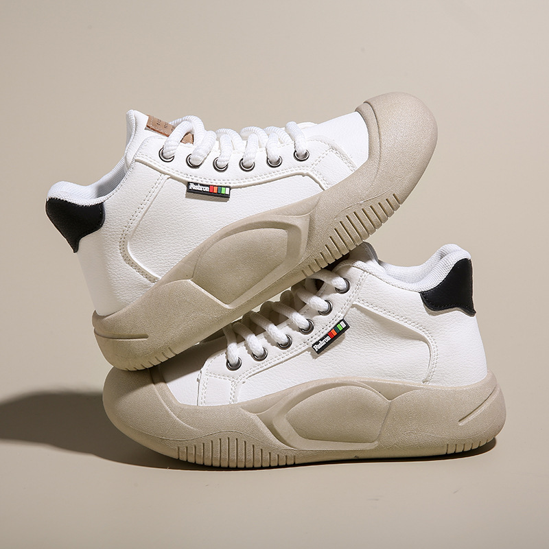 Ddmysports Spring Top Little White New Korean Edition Instagram Female Students Thick Sole Igh Rise Sports Board Shoes Casual XT Outdoor