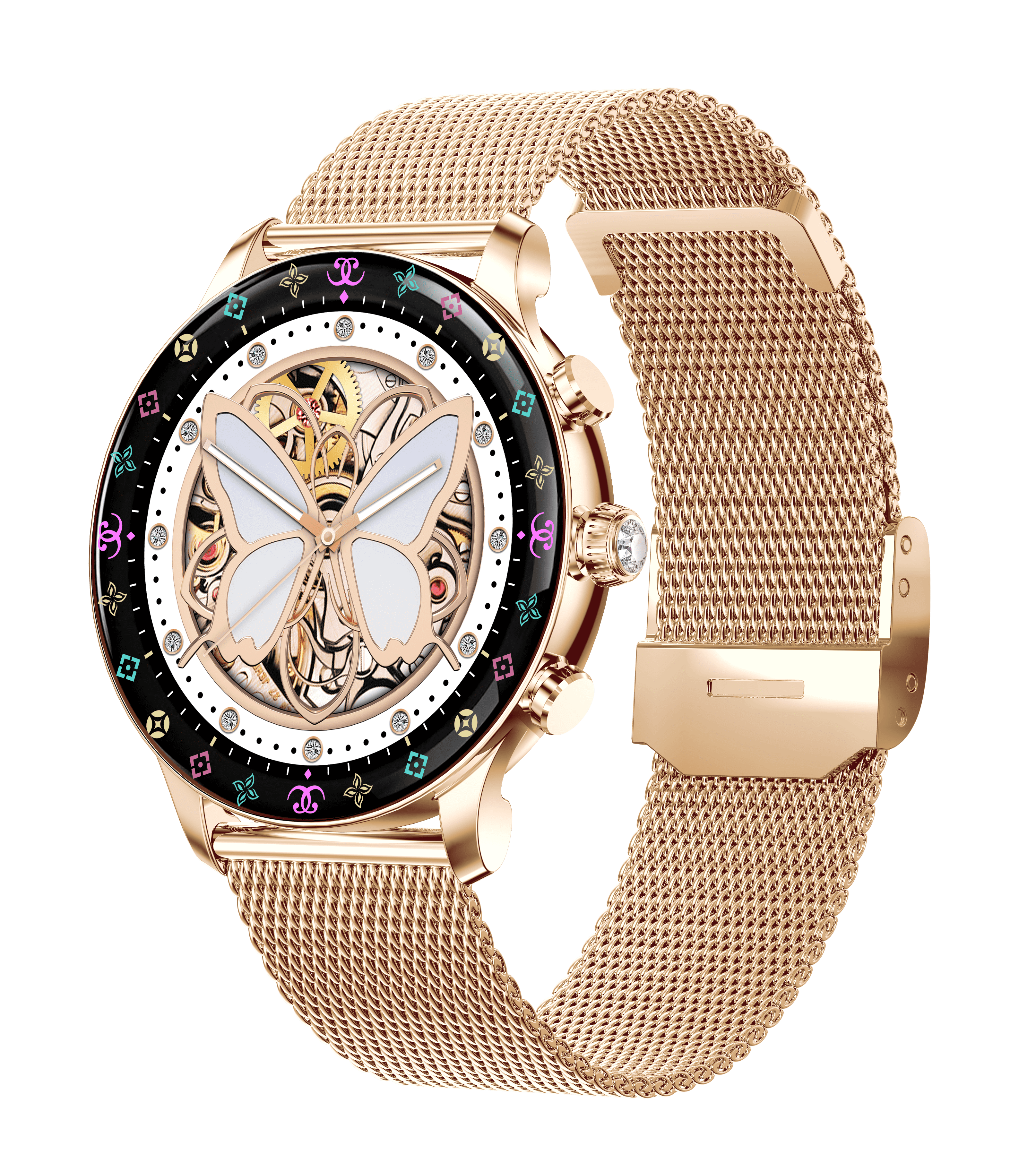 Y55 Women's Smartwatch avec écran tactile complet - Affichage HD, moniteur de pression artérielle de fréquence cardiaque, sur 100 modes sportifs,