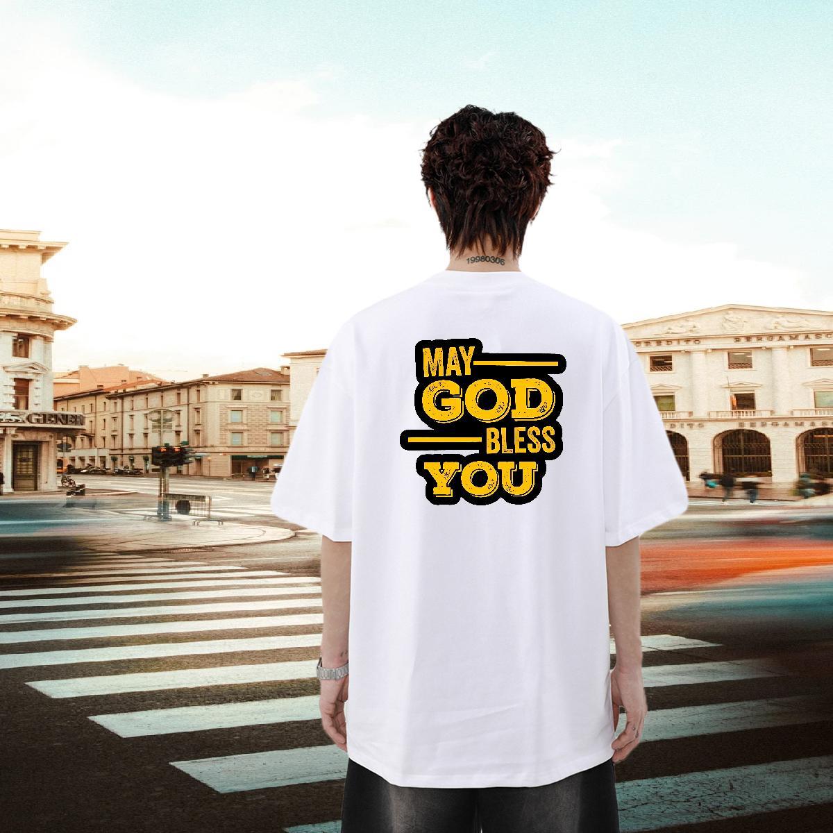 DIY Mens T Shirts letter Clothings 230g Cotton Street Soft DIY Printed Crew Neck Men Tees