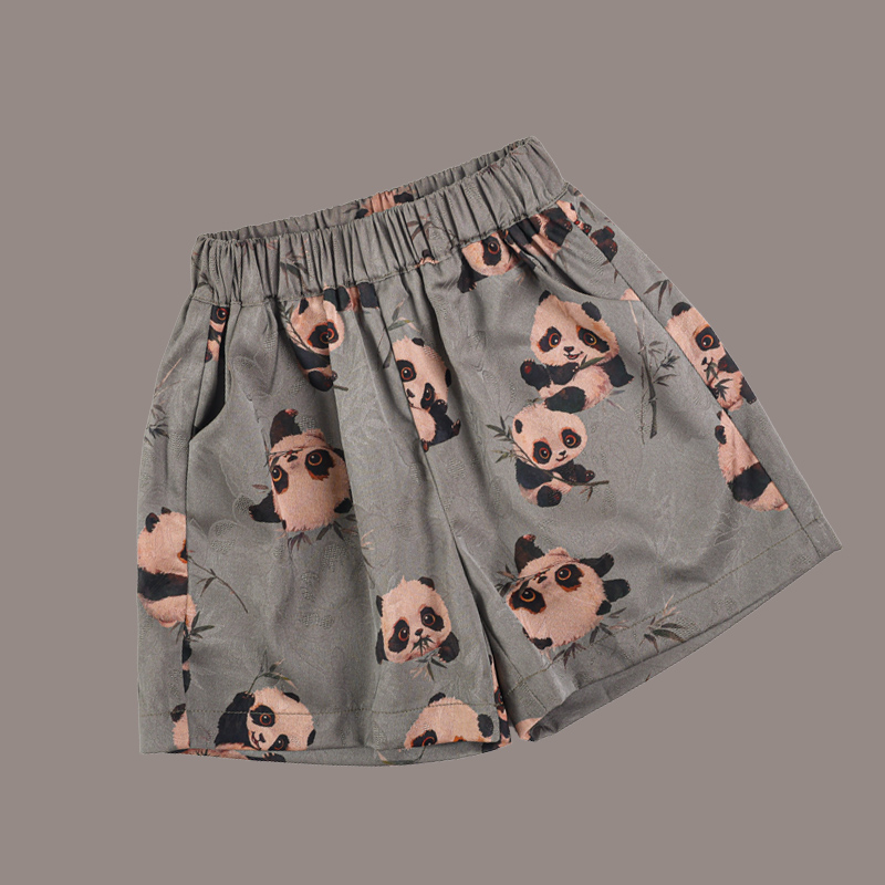 Children's explosive new Chinese-style small panda short-sleeved suit boys and girls two-piece set