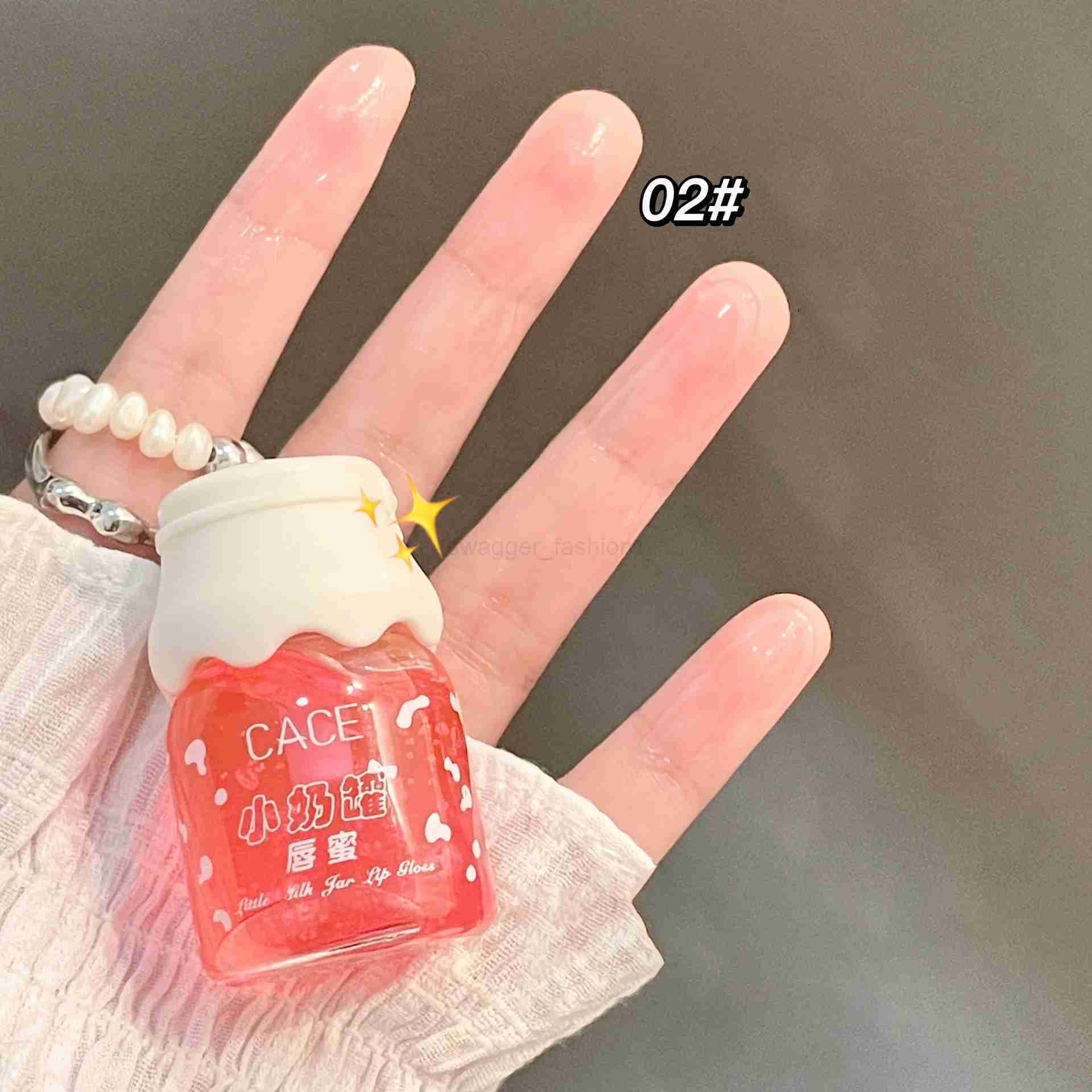 Peach Pink Milk Jar Lip Gloss Sakura Lip Oil Lip Balm Moisturizing Nourishing Anti-wrinkle Anti-cracking Unisex Lip Mask CareXJ240812