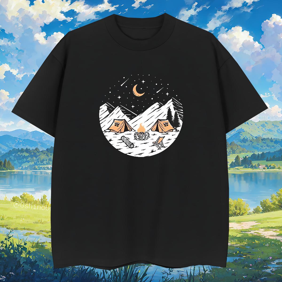 Wholesale Men Tees mountains 100% Cotton 230g Spring Summer Breathable Short Sleeve T Shirt For Man Cartoon Printing L-4XL Designer Tees Shirts
