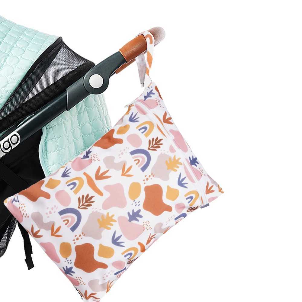 HappyFluttere 2PCS set with smooth zipper pockets for multi scenario use can be hung waterproof reusable diaper cover WetBag W240812
