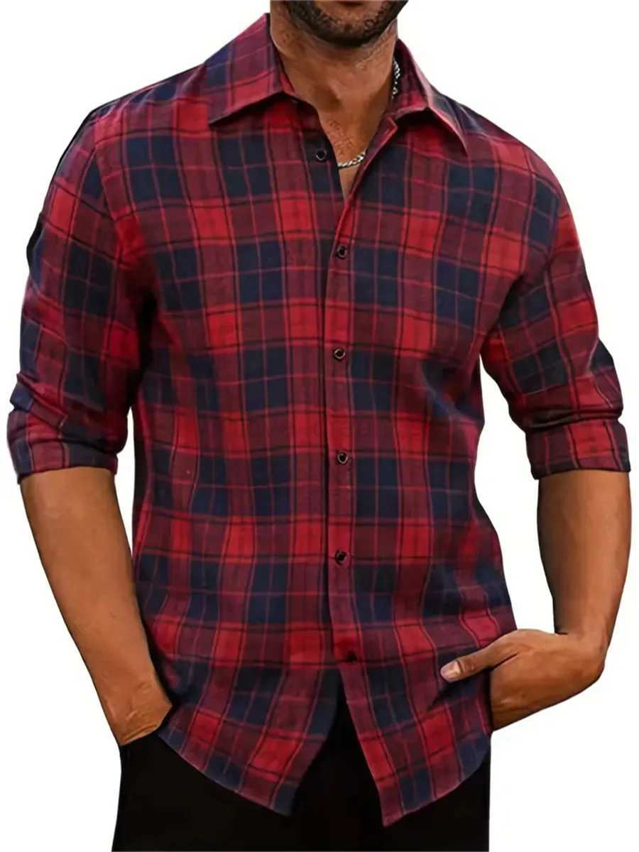 Mens shirt high quality striped business casual soft wear social soft comfortable material lapel plus size shirtXJ240812