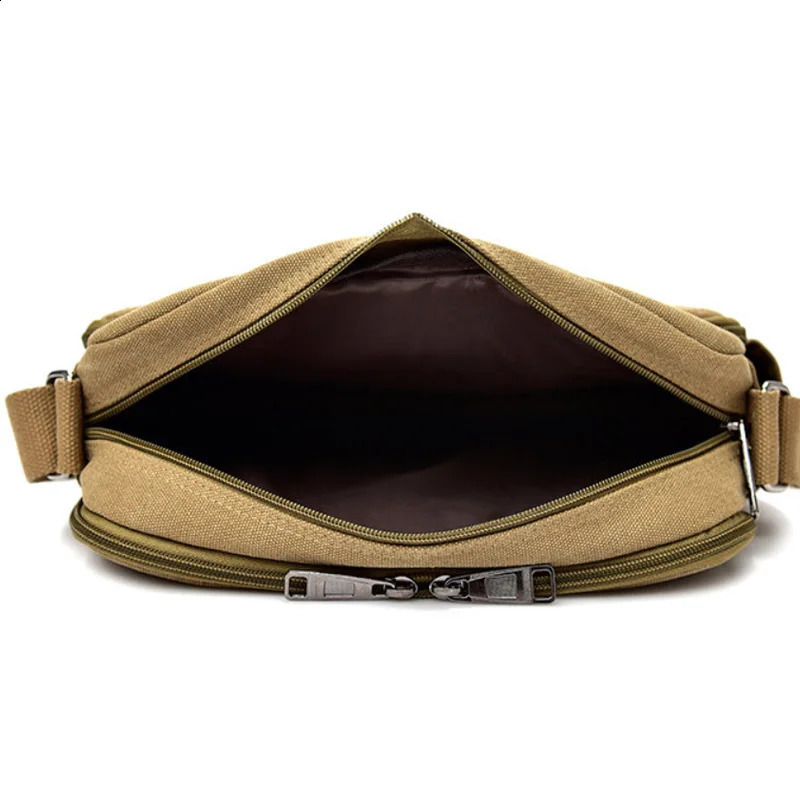 Canvas bag for men retro cross shaped shoulder multifunctional leisure travel messenger wallet Bolso outdoor and office 240810