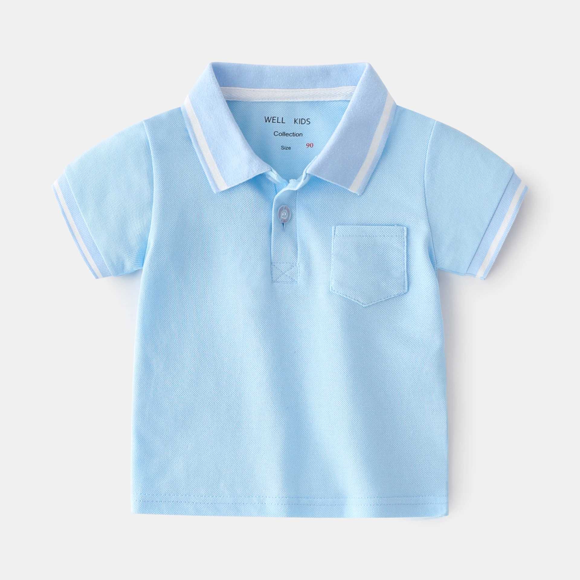 New Summer Baby Boys Polo Shirts Children Clothes Short Sleeve Kids Shirt Kids Toddler Girl Boy Striped Polo Shirt Tops TeeXJ241225