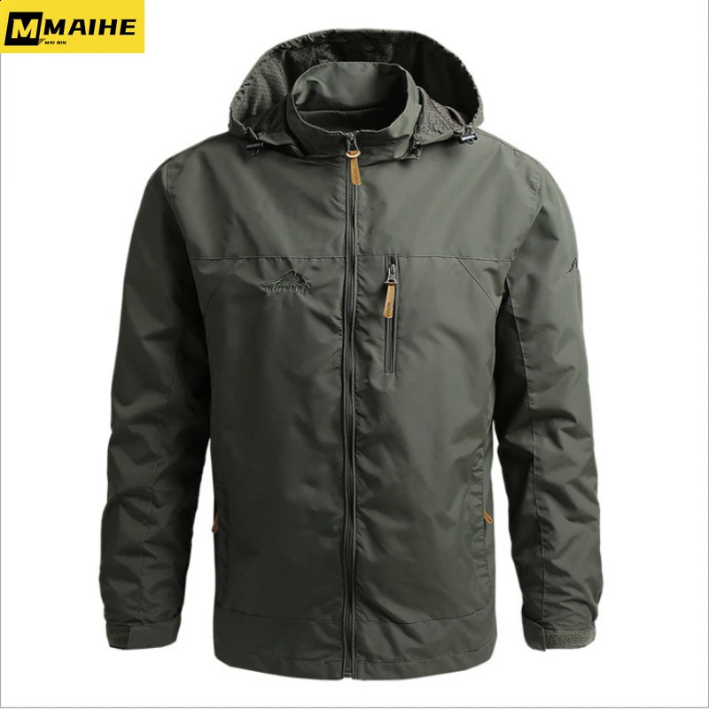 Gorpcore Jacket Mens Military Tactical Hunting Jacket Mens Autumn Casual Waterproof Windbreaker Mens Coat Pocket Work Clothes 240809
