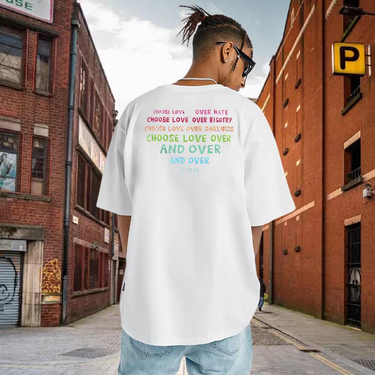2024 DIY T shirt letter Top Tees 100% Cotton 230g Daily Wear Loose Fit Custom Printing Breathable Soft Mens Tshirts