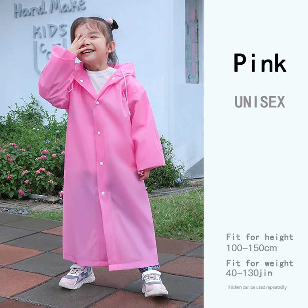 Fashion 1PC EVA Children Raincoat Thickened Waterproof Rain Coat Kids Clear Transparent Tour Waterproof Rainwear Suit Y240810