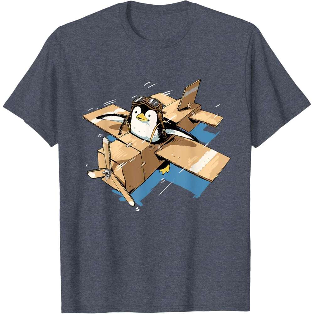 25ss Casual T shirt for Mens Flying Shirt Lover Penguin Airplane Pilot T-Shirt Shirts Tshirt Graphic Tee Tops Clothes Short sleeve Free shipping