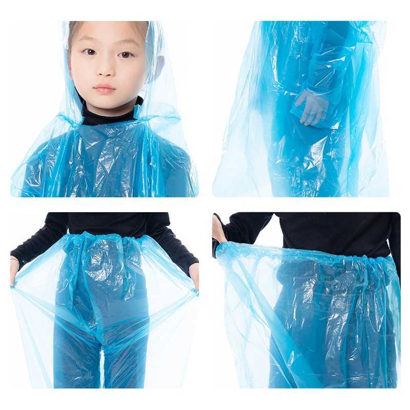 Child Disposable Raincoat Outdoor Hiking Rafting Mountaineering Water Projects With Disposable Rain Poncho Y240810