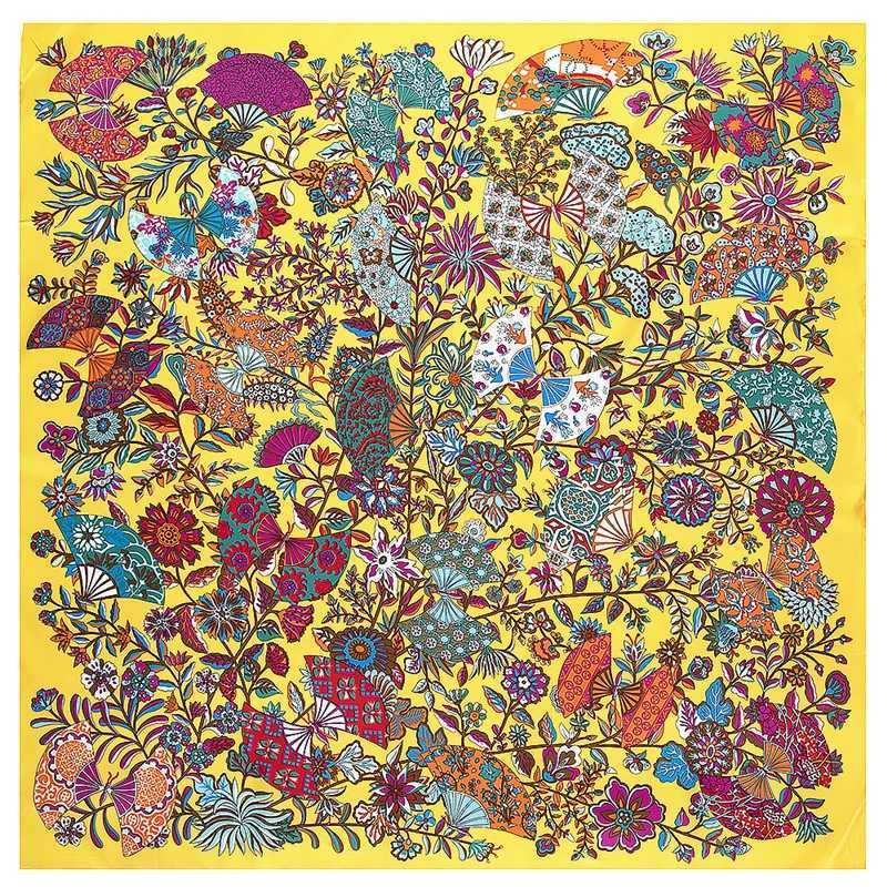 Luxury brand new pollen factory womens scarf twill silk square scarf Bandanna Kerchie womens cape scarf W240810