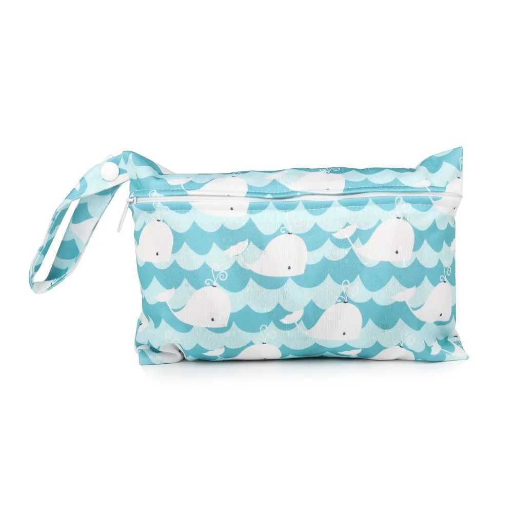 35 new pattern sizes 15 * 22.5CM washable and reusable cloth diaper small bag waterproof swimming sports travel handbag W240812