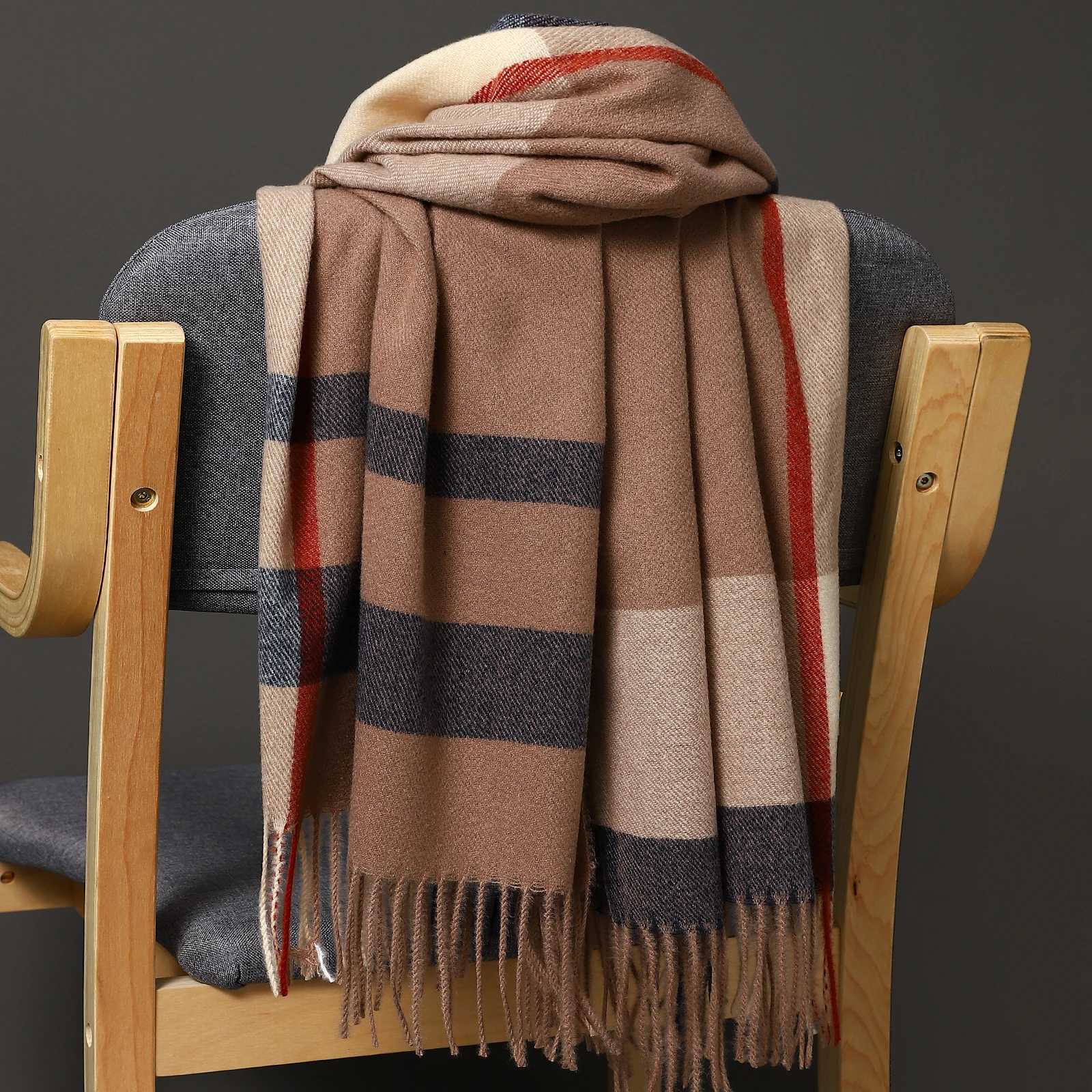 200 * 70cm Fashion Autumn/Winter Warm Cashmere Scarf with Dot Pattern Long tassel Womens Thick Packaging Shawl Womens Muffler Wool Pashmina W240810