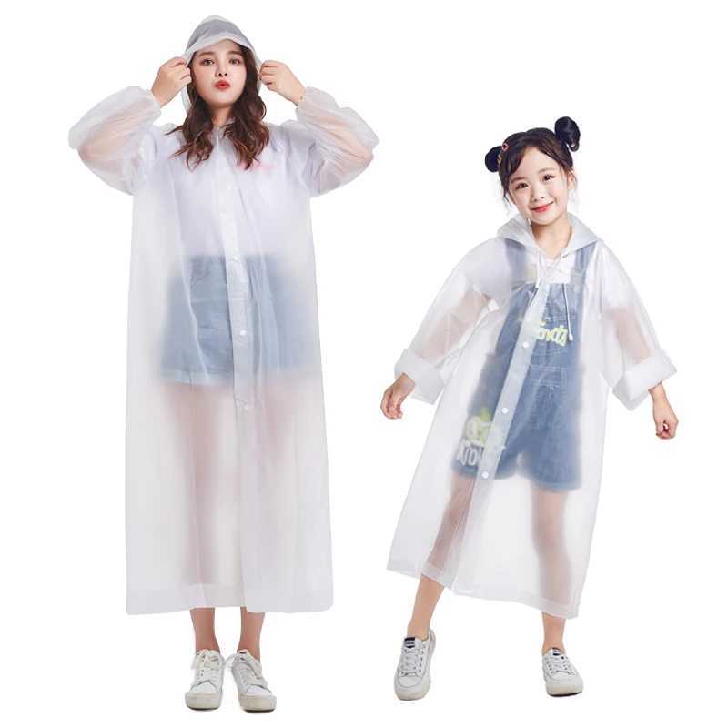 Parent-child raincoat Eva Black Waterproof thickened camping and hiking raincoat for adults and children Y240810