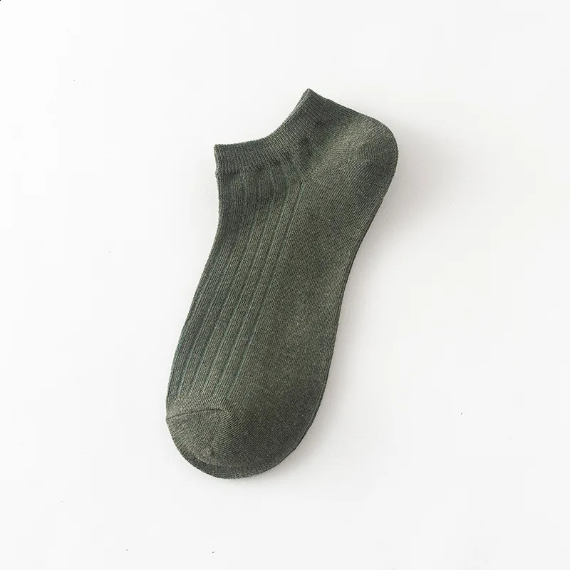 2024 Solid Color Mens SpringSummer Thin Low cut Boat Socks Breathable Short Tube Cotton Socks Invisible Socks 240812