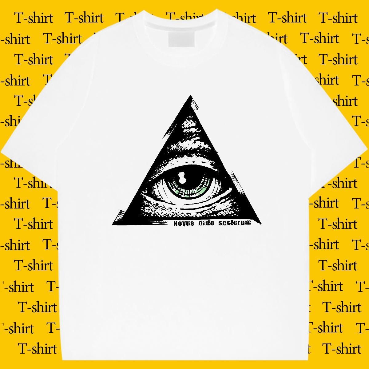 Fashion New T Shirts Men eye of the devil Clothings 230g Pure Cotton Casual Popular Graphic Breathable Short Sleeve Men Tshirts