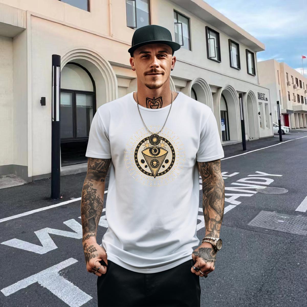 Brand T shirt skull Polos 230g Cotton Hip Hop Street Popular Custom Printed Pure Cotton Mens Tshirts