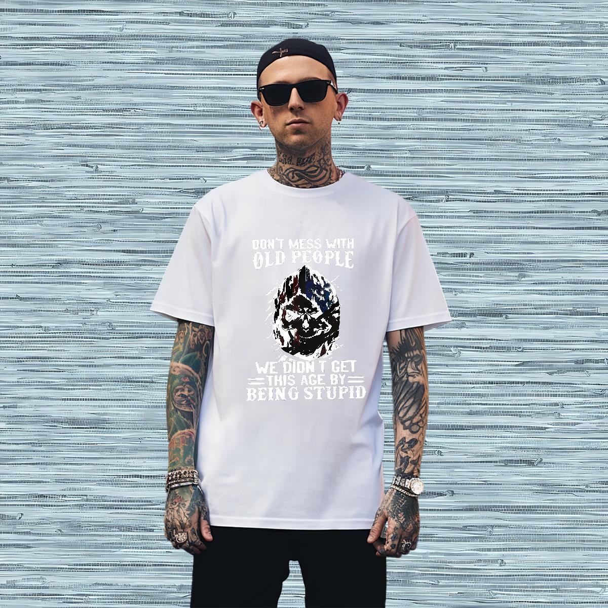 New Designer 230g Cotton T Shirts Men letter Outdoor Men Tees Wear Crew Neck Cool Black White
