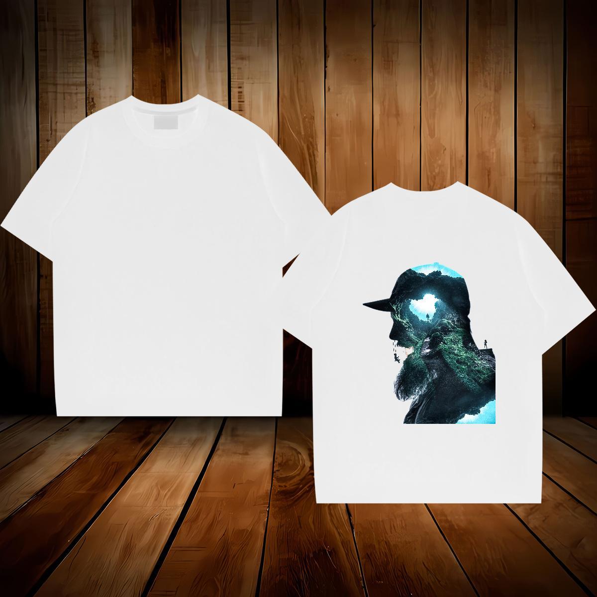 Fashion T Shirt For Man portrait Clothings 230g Pure Cotton Street wear Hip Hop Classic Cartoon Print Breathable Soft Men Tops Tees