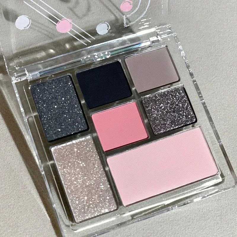Matte Dark Smoky Color Eyeshadow Silver Grey lescent Glitter Festive Makeup Eye Shadow Palette Portable Cosmetic 7 ColorsW241212