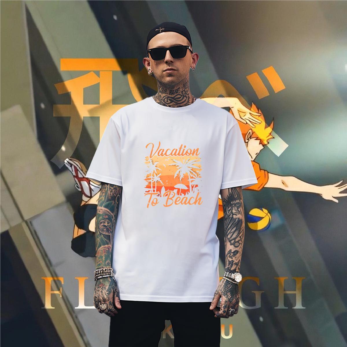 TOP Quality Couples T Shirts tree 230g Pure Cotton Spring Summer Crew Neck T shirt DIY Anime Classic Tops