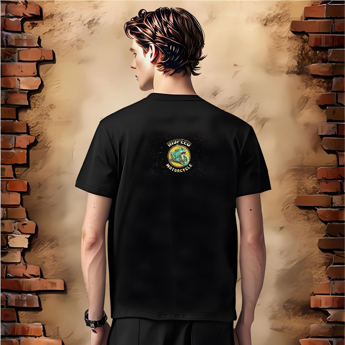 New Arrival 100% Cotton 230g T shirt Motorcycle Casual Tshirts Tees Shirts O-Neck Short Sleeve Classic Plus Size Cartoon