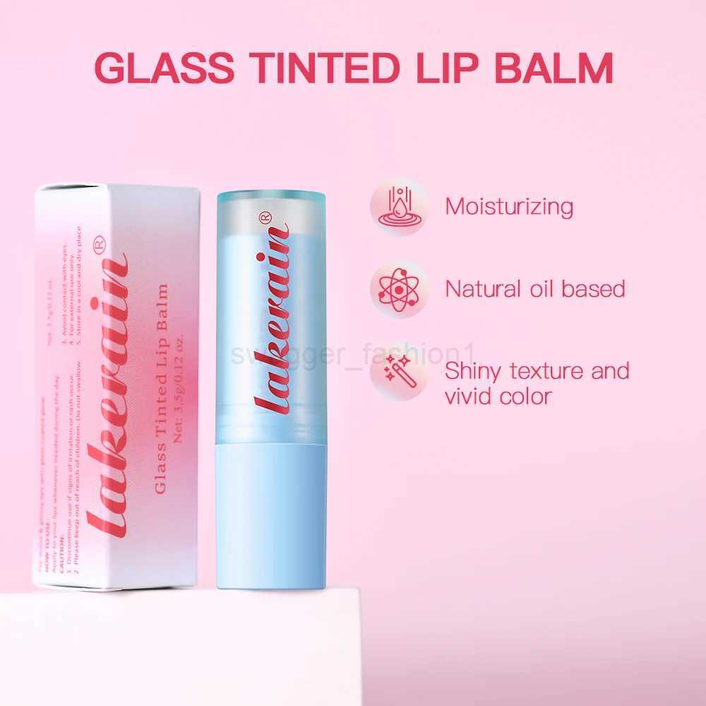 HOT Glass Tinted Lip Balm Light Cherry Red Orange Glow Moisturizing Vegetarian Lip Balm With Bright Clear Color Lip CosmeticsXJ240812