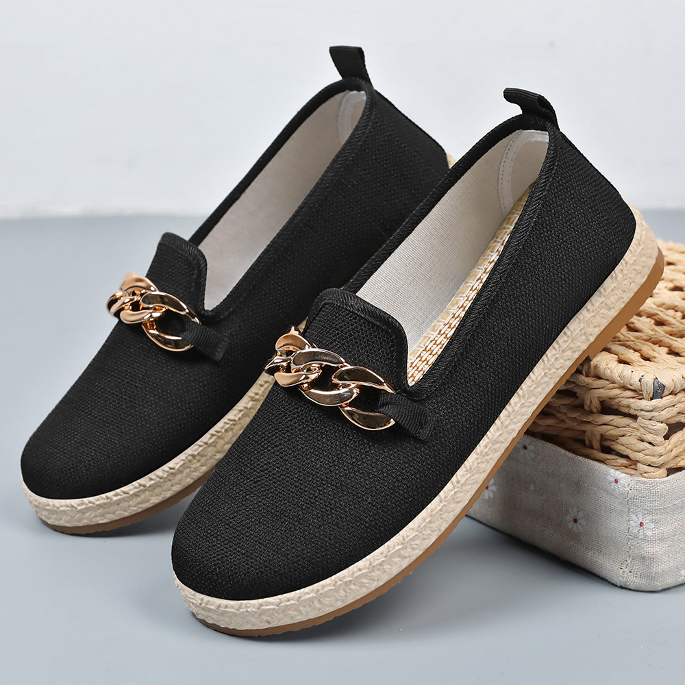Ddmysports Women S Summer New Women Canvas Casual One Foot Lazy Middle Aged And Elderly Shallow Mouth Shoes Outdoor Shoes
