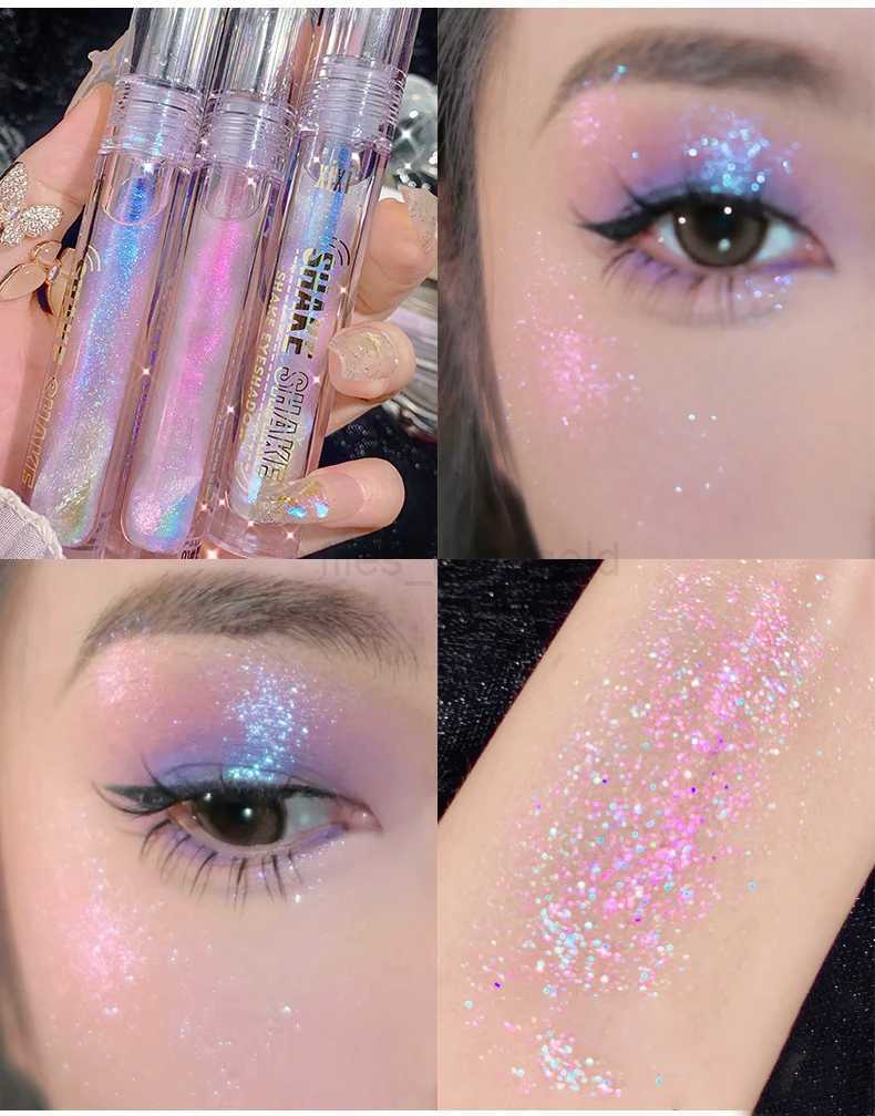 Shake high gloss liquid shiny liquid eye shadow fast drying lasting facial and body gloss liquid W240812