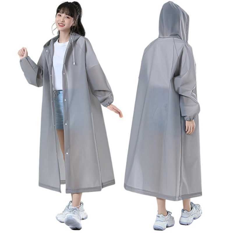 Adult hooded Poncho One Piece Children Raincoat Kid Adult Thickened Waterproof Rain Coat Outdoor Hiking Travel Reusable Rain Y240810