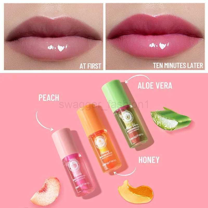 Mini Hydrating Temperature Sensing Lip Balm Moisturizing Color Changing Lip Oil Peach Aloe Vera Brighten Repair Lips Lip PomadeXJ240812