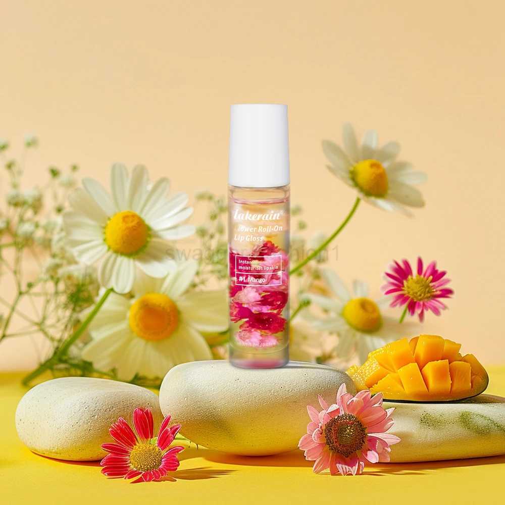 New Flower Lip Oil Set Moisturizing Plumper Transparent Lip Gloss Clear Lip Glaze Winter Liquid Roll-On Lip Balm LiquidXJ240812