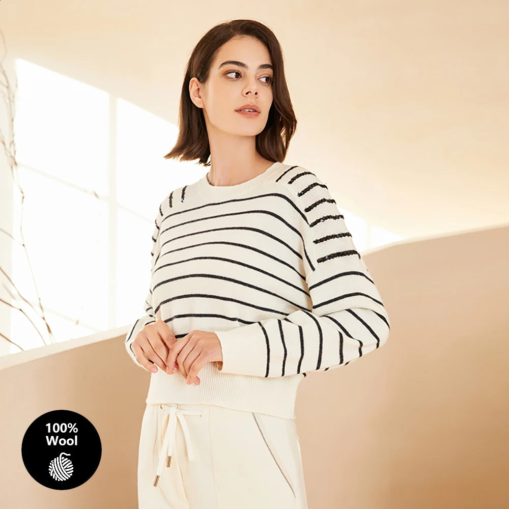 BC-200 Striped Sequined Batwing Sleeved Loose 2/26NM 7GG 100% Merino Wool Clothes Knit woolen Tops For Womens Sweaters 240812