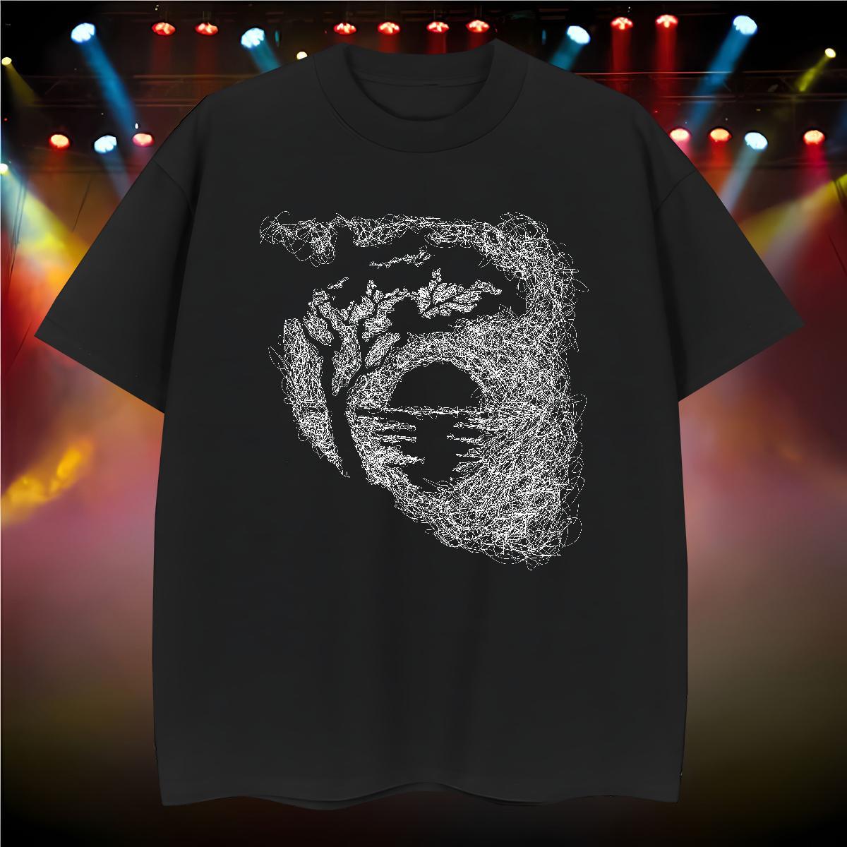 2024 New 230g Cotton Man T Shirts tree Street Casual Men Tshirts Polos Round Neck Short Sleeve Loose Custom Printing