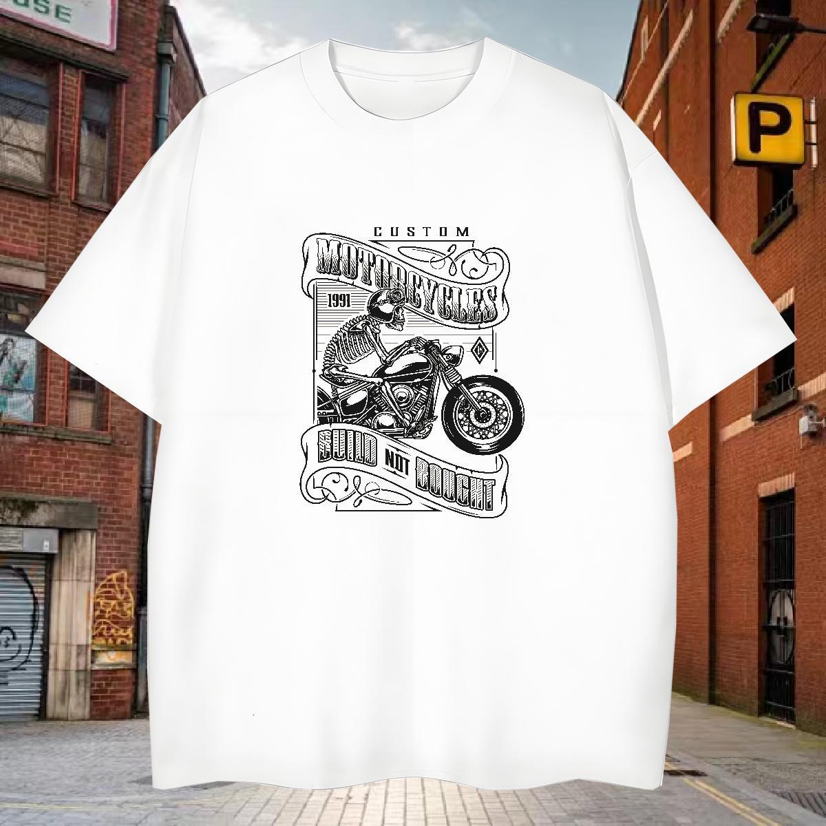 2024 Man T Shirts Motorcycle Tees Shirts 230g 100% Cotton Summer Casual Brand Anime Breathable Mens Tshirts