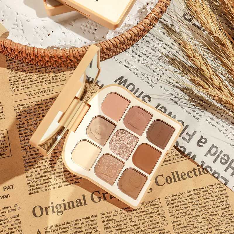 Cute Toast 9colors Pearlescent Eyeshadow Palette Blush Matte Eye Plate Lasting Water Proof Female Cosmetic Makeup Palette BeautyCL240812