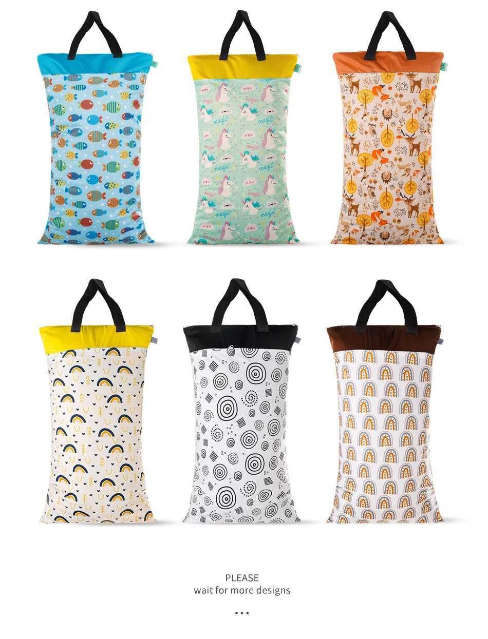 Elinfant 1 piece laundry room with two zippered waterproof diaper bags large hanging wet/dry paint bag used for inserting diapers W240812
