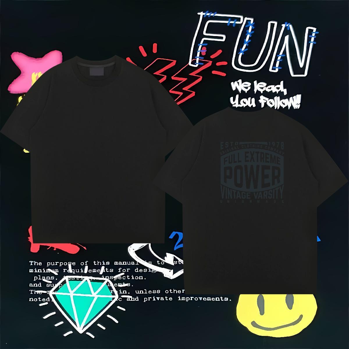 Fashion New T shirt letter Tops Shirt 100% Cotton 230g Anime Printing Street Cool DIY Printed Round Neck Short Sleeve Mens Tshirts