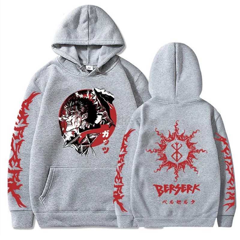 Japanese Anime Hoodie New Fashion Hoodies Manga Berserk Long Sleeve Pullovers Vintage Y2k Tops Casual Harajuku Mens SweatshirtsXJ240812
