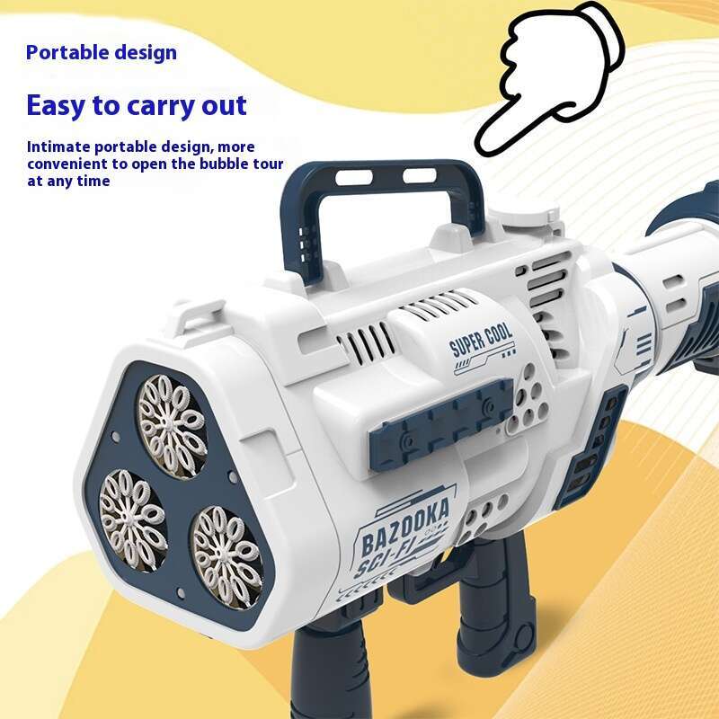 Fully Automated Neptune 24-Hole Bubble Machine & Rockets Blaster - Fun Kid's Toy Guns