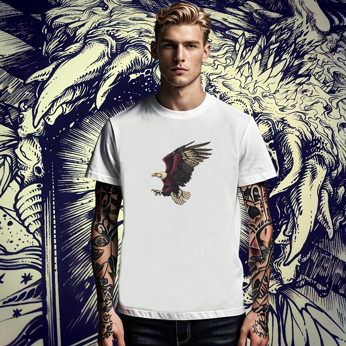 Wholesale Tshirt for Man Woman Spring Summer 230g Pure Cotton Plus Size Cartoon Breathable Soft eagle T shirt Free Shipping Tops