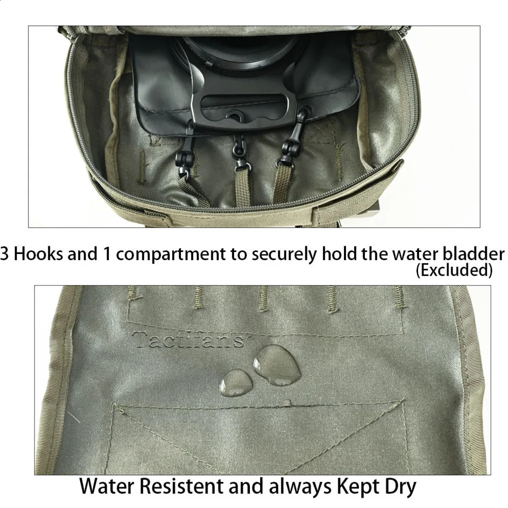 Mini hydration bag 2in1 detachable IFAK patch MOLLE hunting 240810