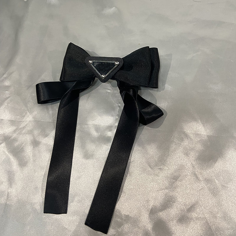 Black Vintage Designer Bow Hair Clip New Fashion Womens Charm Headband Classic Triangle Logo Headband Luxury Style Gift Headband