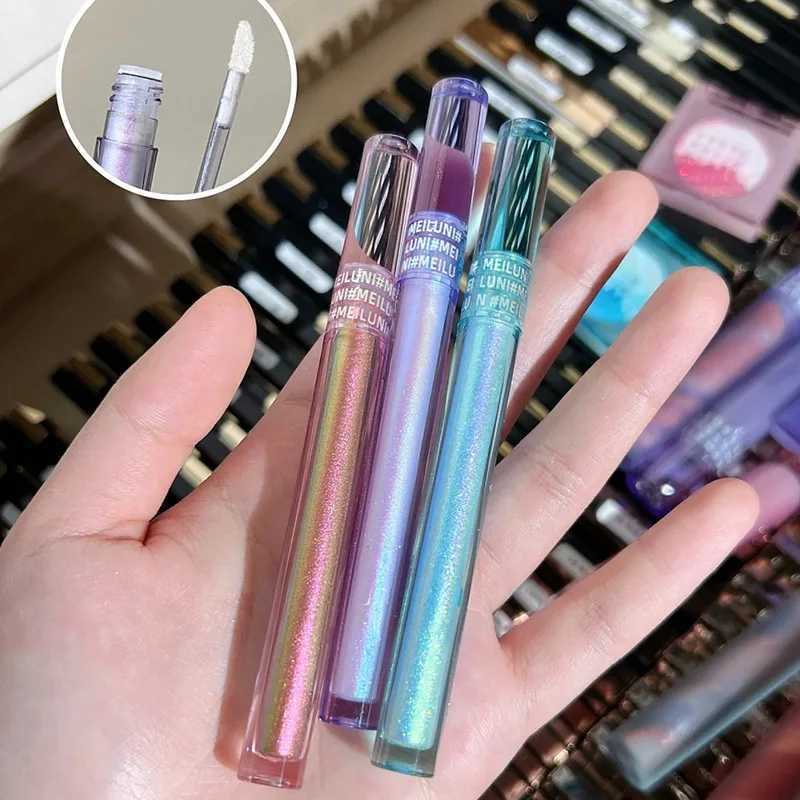 Shiny color changing longan makeup multi color shimmer eye shadow two color stick shiny chrome fluorescent pen party luminous cosmeticsW241212