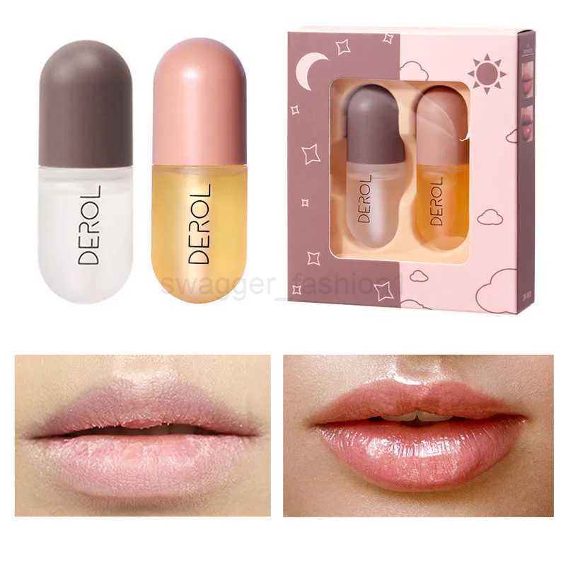 Day Night Instant Volume Lip Plumper Oil Clear Lasting Nourishing Repairing Reduce Lip Fine Line Care Lip Sexy Beauty CosmeticXJ240812